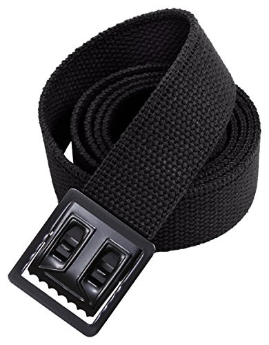 Rothco Plus Web Belts with Black Open Face Buckle, Black, 54''