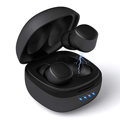 True Wireless Earbuds, Bluetooth V5.0 Headphones TWS in-Ear Stereo Earphones with Charging Case, 24H Playtime IPX5 Sweatproof Built-in Mic Auto Pairing Wireless Headset for iPhone & Android Gym Sport True Wireless Earbuds, Bluetooth V5.0 Headphones TWS in-Ear Stereo Earphones with Charging Case, 24H Playtime IPX5 Sweatproof Built-in Mic Auto Pairing Wireless Headset for iPhone & Android Gym Sport