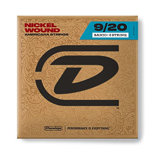 Dunlop DJN0920 Banjo Strings, Nickel, Light, .009.020, 5 Strings/Set