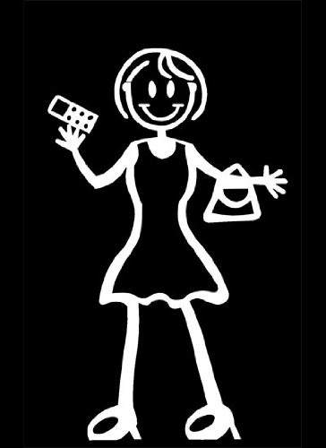 My Stick Figure Family Car Window Vinyl Bumper Sticker Decal Adult Female Cell Phone  and  Handbag F12