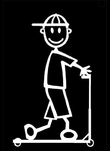 My Stick Figure Family Car Window Vinyl Bumper Sticker Decal Boy Scooter B9