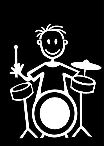 My Stick Figure Family Car Window Vinyl Bumper Sticker Decal Boy Drum Kit B10