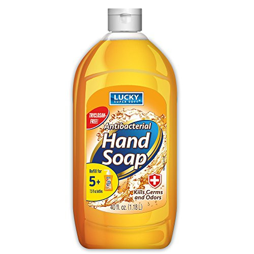 Lucky Super Soft Liquid Hand Soap Refill, Gold Anti-Bacterial, 40 Fluid Ounce