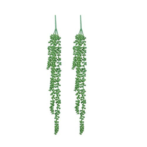 2pcs Artificial Succulents Hanging Plants Fake String of Pearls, 27.5" Faux Hanging Succulents for Home Kitchen Office Wedding Garden Craft Art Decor 2pcs Artificial Succulents Hanging Plants Fake String of Pearls, 27.5" Faux Hanging Succulents for Home Kitchen Office Wedding Garden Craft Art Decor