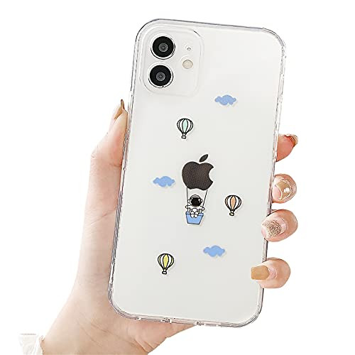 NITITOP Compatible with iPhone 12 Case/iPhone 12 Pro Case Clear Cute with Astronaut Space Planet Star Pattern for Girls Boys Lovers Soft TPU Shockproof Slim for iPhone 12/12 Pro -Balloon