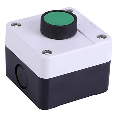 Viccilley Push Button Switch-Weatherproof Green Push Button Switch One Button Control Box for Gate Opener