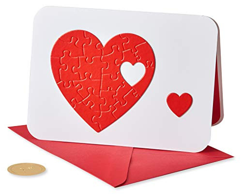 Papyrus Romantic Card for Birthday or Anniversary -Heart Puzzle-