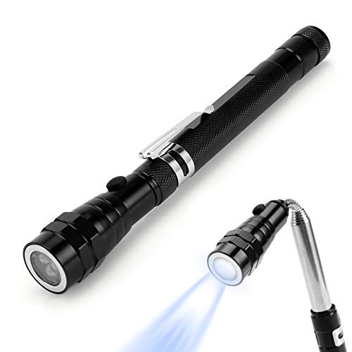 Telescopic Magnetic Pickup Tool, Mechanic Magnet Flashlight Pick Up Stick, Grabber Pick Up Tools 360 Degree Rotation Gadgets for Men with LED Light Gifts 1 One Size