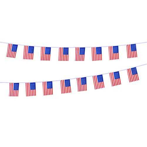 Amosfun 2pcs American Flag Banner String Pennant Banners Patriotic Events 4th of July Independence Day Decoration for Plaza Classroom Garden Olympics Sports Events -7m- Amosfun 2pcs American Flag Banner String Pennant Banners Patriotic Events 4th of July Independence Day Decoration for Plaza Classroom Garden Olympics Sports Events -7m-