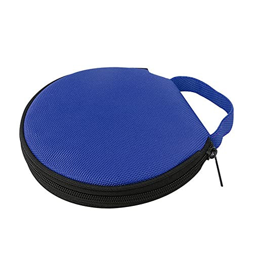 20 Capacity CD Storage Case, Oxford Cloth Round CD/DVD Disc Holder Bag, Portable CD Organizer Carry Case Wallet for Car Home Office Travel-blue-