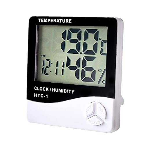 Hygrometer Indoor Thermometer Digital Humidity Thermometer with Alarm Clock with 3 Buttons, Garden and Hand Tools Hygrometer Indoor Thermometer Digital Humidity Thermometer with Alarm Clock with 3 Buttons, Garden and Hand Tools