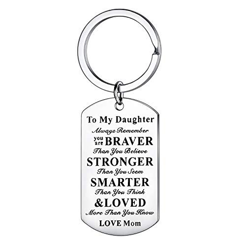 Inspirational Keychain To My Son Daughter Gifts From Mom Dad Mother Father To My Daughter Keychain Gifts -Mom To Daughter Keychain- Inspirational Keychain To My Son Daughter Gifts From Mom Dad Mother Father To My Daughter Keychain Gifts -Mom To Daughter Keychain-