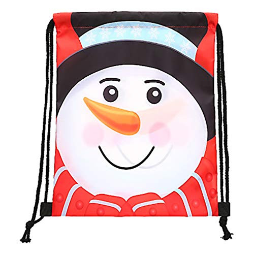 Cabilock Christmas Drawstring Bags Santa Snowman Sacks Drawstring Backpack Bags Santa Goody Treat Bags for Party Favors Gift Candy-Random Color-