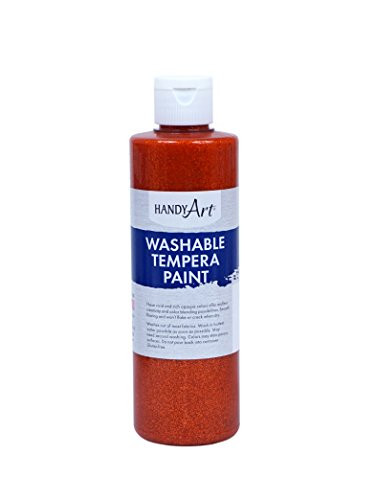 Handy Art Glitter Washable Paint 8 ounce, Orange
