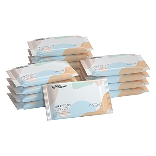 Makeup Remover Cleansing Wipes Disposable Cleansing Wipes Daily Cleansing Facial Makeup Eyes Lip Makeup Pure Water Makeup Remover Wipes 10 Packs -100 Pieces Total- Cleansing Wipes for Facial Hand Dirt Cleansing