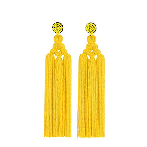 Tassel Drop Statement Earrings Bohemian Layered Fringe Bead Handmade Dangle Earrings for Women Girls Tassel Drop Statement Earrings Bohemian Layered Fringe Bead Handmade Dangle Earrings for Women Girls