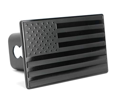 LFPartS USA US American Flag Emblem Metal Trailer Hitch Cover (Fits 2" Receivers, Black) LFPartS USA US American Flag Emblem Metal Trailer Hitch Cover (Fits 2" Receivers, Black)