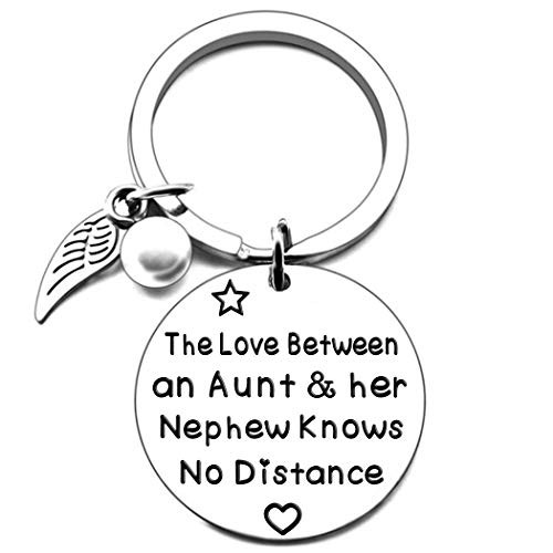 Aunt Gifts Keychain For Women Nephew for Aunties-The Love Between an Aunt and Nephew Knows No Distance Birthday Christmas Thanksgiving Day Graduation Jewelry Gift Keyring Aunt Gifts Keychain For Women Nephew for Aunties-The Love Between an Aunt and Nephew Knows No Distance Birthday Christmas Thanksgiving Day Graduation Jewelry Gift Keyring