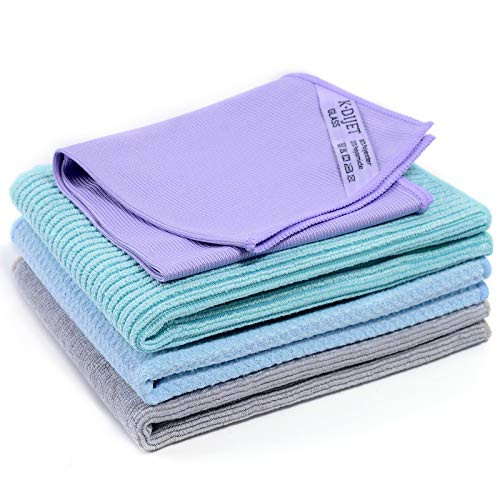 KDIJET General Purpose Soft Microfiber Cleaning Cloth, 16" x 12" 4 Pack?Reuseable Washable Polishing Cleaning Cloths