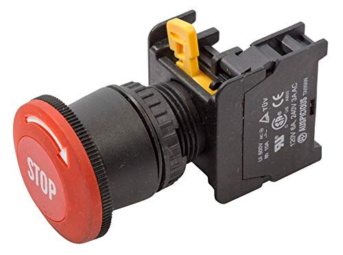 Alpinetech LEB22 Red 22mm 1NC Emergency Stop Push Button Switch Estop EPO Mushroom Switch