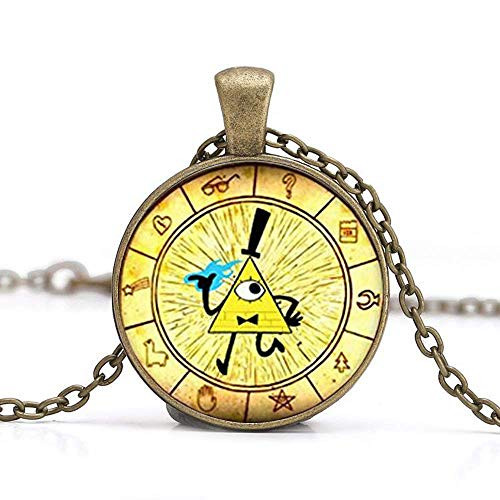 Steampunk Drama Gravity Falls Mysteries BILL CIPHER WHEEL Pendant ,Necklace ,glass doctor who Glass mens handmade jewelry
