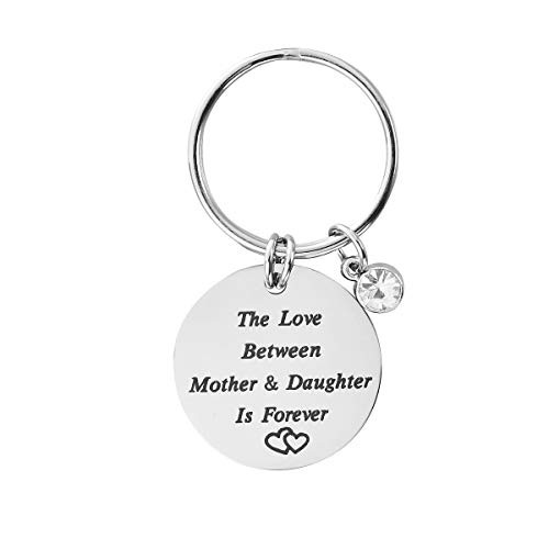 Mom Daughter Keychain Gifts, Mother's Day Birthday Gift,"The Love Between Mother and Daughter is Forever", Keychain Keyring for Mom Thanksgiveing Christmas Mom Daughter Keychain Gifts, Mother's Day Birthday Gift,"The Love Between Mother and Daughter is Forever", Keychain Keyring for Mom Thanksgiveing Christmas