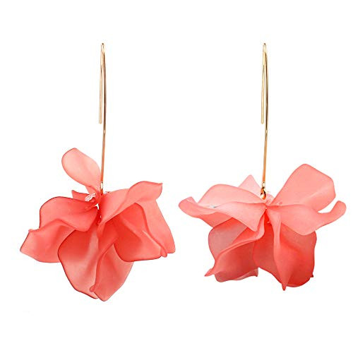 D.Rosse Boho Rose Petal Dangle Resin Earrings - Long Drop Acrylic Tiered Flower Earrings - Statement Exaggerated Floral Tassel Earrings for Women and Girls -Pink- D.Rosse Boho Rose Petal Dangle Resin Earrings - Long Drop Acrylic Tiered Flower Earrings - Statement Exaggerated Floral Tassel Earrings for Women and Girls -Pink-