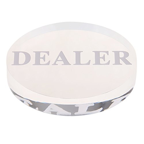 LoveinDIY Acrylic Transparent Poker Dealer Buttons Pressing Poker Cards Game 56mm Best