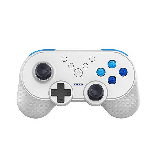 BestFire Mini Wireless Controller for Nintendo Switch Pro Gamecube Controller Wireless Remote Bluetooth Gaming Gamepad Joypad with USB Charging Cable, Support NFC & Motion Control Dual Vibration White