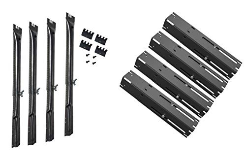 Cookingstar 4-Pack Universal Adjustable Stainless Steel Burners, Porcelain Steel Heat Plates, Replacement for Brinkmann Grill Models 810-1420-0, 810-1470, 810-1470-0, 810-2410-S