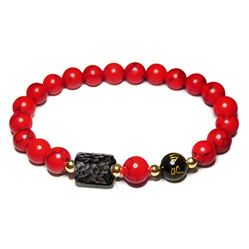 L and C Feng Shui Black Obsidian Wealth Bracelet - Obsidian Crystal Women Mens Bracelets 8MM 10MM Natural Relief Reiki Healing Stone Tiger Eye Stretch Protection Beaded Bracelet Unisex Bring Luck Prosperity -Red Howlite-8mm-- L and C Feng Shui Black Obsidian Wealth Bracelet - Obsidian Crystal Women Mens Bracelets 8MM 10MM Natural Relief Reiki Healing Stone Tiger Eye Stretch Protection Beaded Bracelet Unisex Bring Luck Prosperity -Red Howlite-8mm--