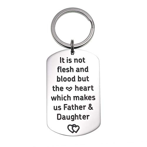 Stepdad Father and Daughter Keyring Fathers Day Gift Stepfather Father and Daughter Gift Stepdad Keychain -Keychain-