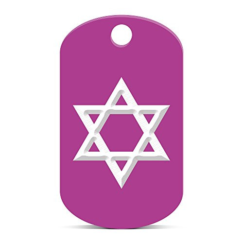 fagraphix Star of David Keychain GI Dog Tag Engraved Jewish Jew Israel Orange