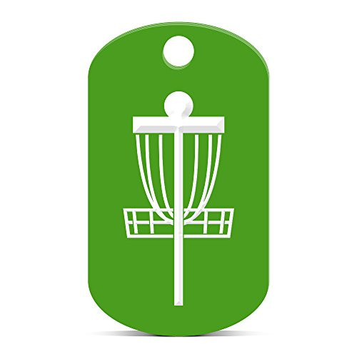 fagraphix Frisbee Disc Golf Keychain GI Dog Tag Engraved PDGA Logo Green