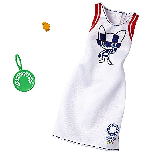 Barbie Clothes- Outfit Inspired by Olympic Games Tokyo 2020 Doll, Dress with Racquet-Shaped Purse and Watch, Gift for 3 to 8 Year Olds Barbie Clothes- Outfit Inspired by Olympic Games Tokyo 2020 Doll, Dress with Racquet-Shaped Purse and Watch, Gift for 3 to 8 Year Olds