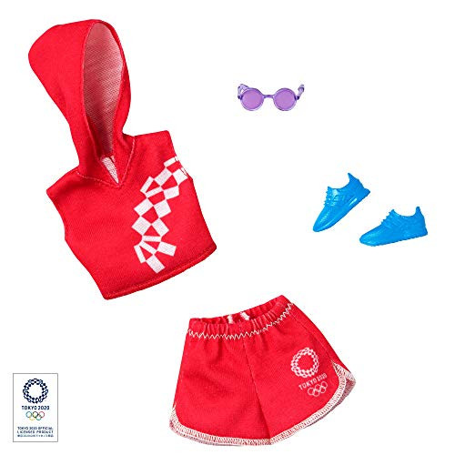 Barbie Clothes- Outfit Inspired by Olympic Games Tokyo 2020 Doll, Sport Top and Skirt with Sneakers and Sunglasses, Gift for 3 to 8 Year Olds Barbie Clothes- Outfit Inspired by Olympic Games Tokyo 2020 Doll, Sport Top and Skirt with Sneakers and Sunglasses, Gift for 3 to 8 Year Olds