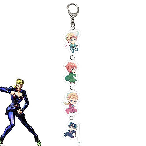 Anime Jojo Bizarre Adventure Keychain Cartoon Figure Jotaro Kujo Keyring Jewelry