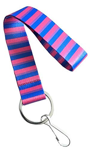 Execucat LGBT Wristlet Lanyard Keychain ID Badge Holder -Bisexual-