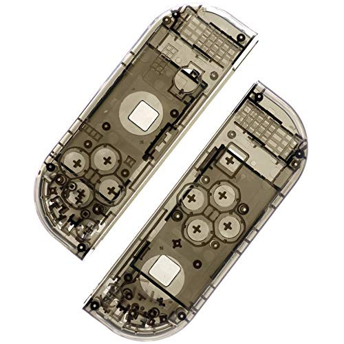 Deal4GO Joycon Replacement Housing Hard Casing for Nintendo Switch Left  and  Right Joy Con Controller Shell -Clear Black-