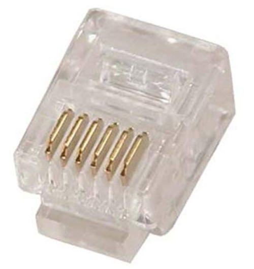 Corpco 100PACK Telephone Plug 6P6C RJ12 Modular Plug Crimp On Connector