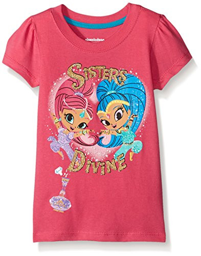 Shimmer and Shine Little Girls' Toddler Short Sleeve T-Shirt, Pink, 2T