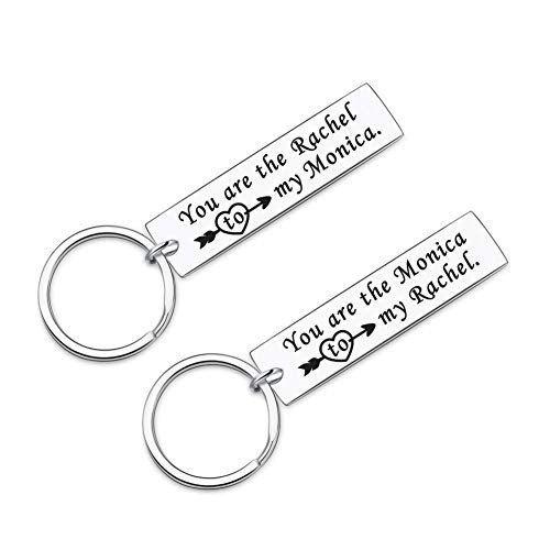 2Pcs Friends TV Show Merchandise Keychain Best Friend Gifts for Women Her Long Distance Friendship Gift for Bestie Soul Sister-You are the Rachel to My Monica Birthday Wedding Chrismas Jewelry Keyring 2Pcs Friends TV Show Merchandise Keychain Best Friend Gifts for Women Her Long Distance Friendship Gift for Bestie Soul Sister-You are the Rachel to My Monica Birthday Wedding Chrismas Jewelry Keyring