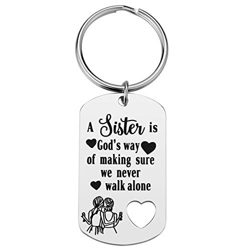 Sister Gifts from Sister - A Sister is God's Way of Making Sure We Never Walk Alone Sister Keychain Birthday Gifts for Sister Sister Gifts from Sister - A Sister is God's Way of Making Sure We Never Walk Alone Sister Keychain Birthday Gifts for Sister
