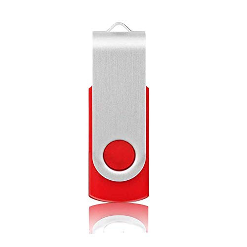 ANSOW 64GB USB Flash Drive, USB 2.0 Memory Sticks for Computers, Mini USB Sticks Swivel Design Thumb Drive Pen Drive-64GB Red-