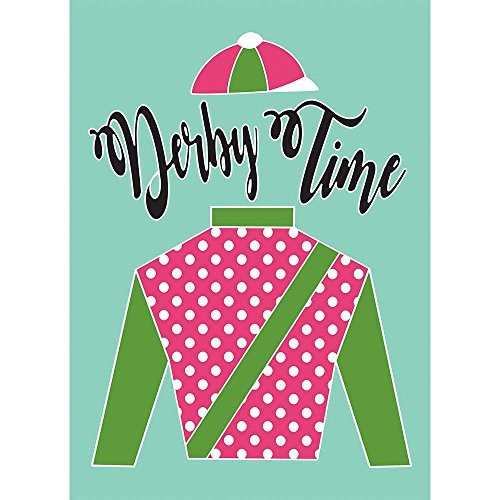 Derby Time Silks Polka Dot Pink Mint 30 x 44 Rectangular Large House Flag