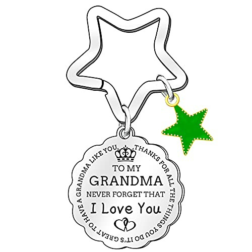 Grandma Keychain Grandmother Birthday Gifts I love You Grandma Keychain Women Jewelry Christmas Gifts