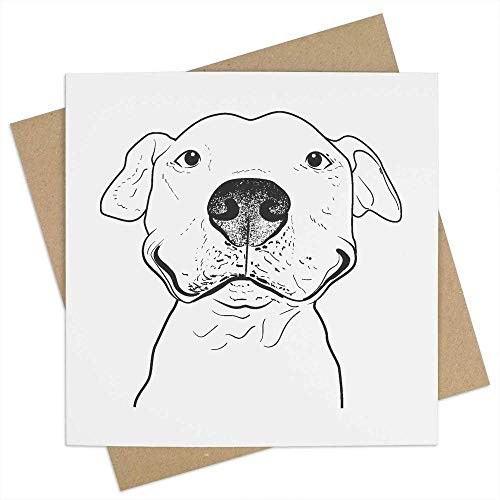 Azeeda 'Pit Bull Smile' Blank Greeting Card -GC00010825-