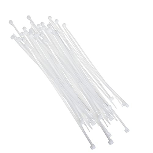 Fielect 8 Inch Zip ties White Plastic Cable Tie Nylon Cable Wire Ties Self-Locking Tie Wraps 30Pcs