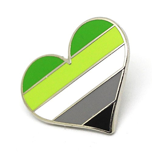 Aromantic Pride Pin Flag LGBTQ Gay Heart Aro Community Lapel Pin