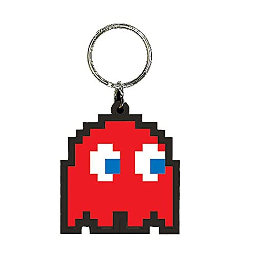Pyramid Pac-Man Blinky Rubber Keychain Keyring Key Fob